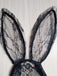 Accessoires Noir Halloween Dentelle Bunny Ears Veil Headband 3
