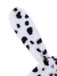 Cape blanche à capuche de méchante en fausse fourrure motif dalmatien années 1970
