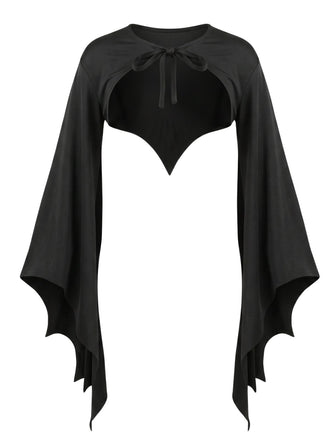 Cape Noir Noué- Halloween Chauve-Souris Années 1970