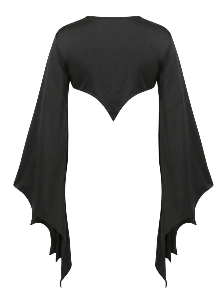 Cape Noir Noué- Halloween Chauve-Souris Années 1970 2