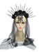 Coiffe Gothique Noire Voile Rose avec Pointes 2