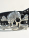 Accessoires Halloween Tête de Mort Rhinestone Studded Gothique Belt