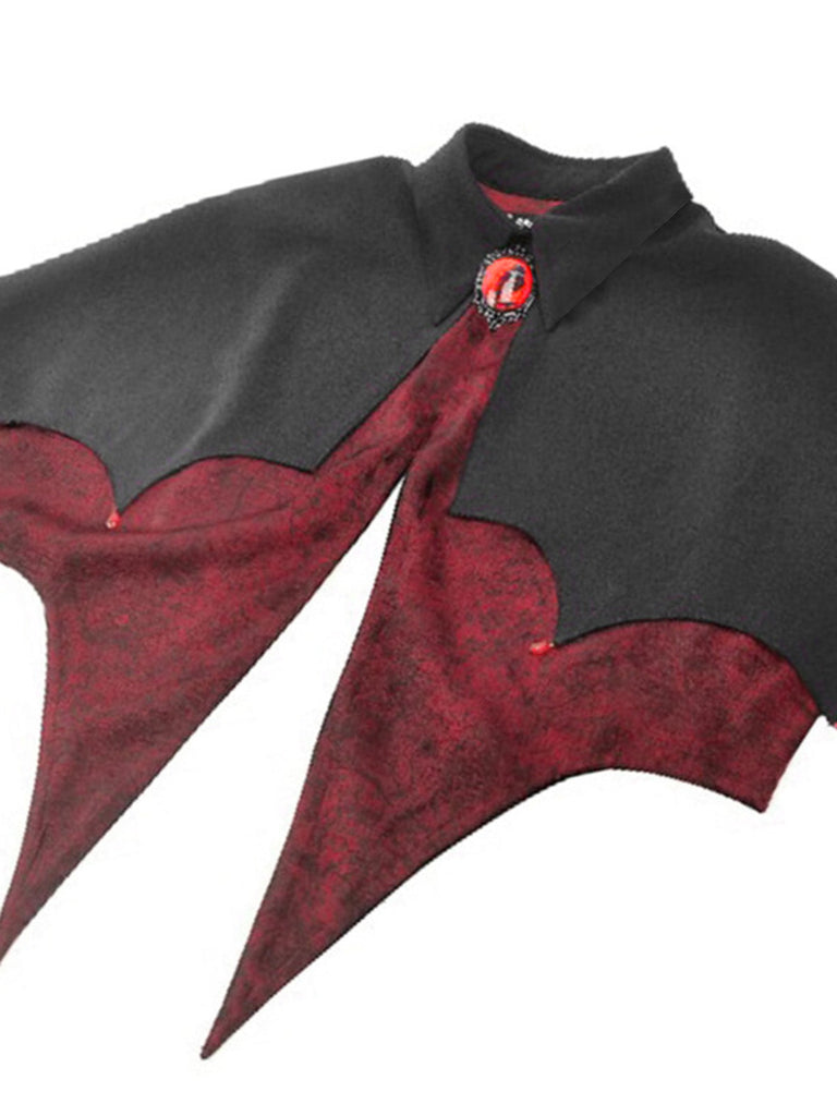 Cape Halloween Chauve-Souris Asymétrique avec Collier Gemme Années 1950 5
