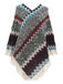 Cape poncho bohème en maille à chevrons et franges Années 1970 - 1