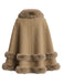 Cape chaude en suédine doublée de peluche et bordée de fausse fourrure années 1950 - 8