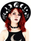 Chapeau gothique noir à imprimé Corps Céleste Halloween