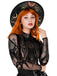 Chapeau gothique noir à imprimé Halloween