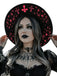 Chapeau gothique noir à imprimé Halloween