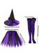 Ensemble d’accessoires d’Halloween avec chapeau de sorcière, bas rayés et tutu