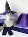 Ensemble d’accessoires d’Halloween avec chapeau de sorcière, bas rayés et tutu