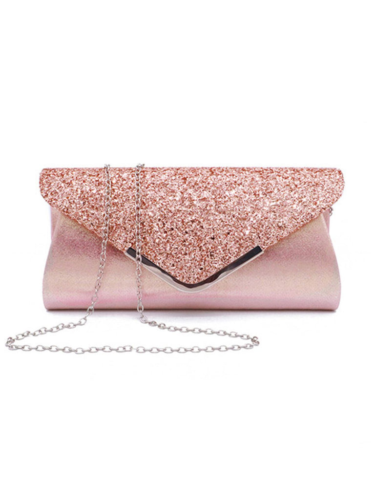 Pochette de soirée en cuir à paillettes rétro