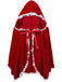 Cape en velours rouge avec bordure en dentelle pour Halloween des années 1950