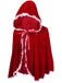 Cape en velours rouge avec bordure en dentelle pour Halloween des années 1950