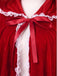 Cape en velours rouge avec bordure en dentelle pour Halloween des années 1950