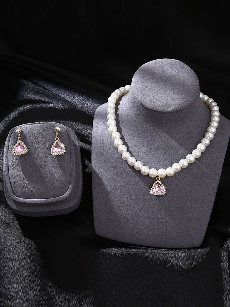 Ensemble de bijoux de mariée en perles d'imitation pour la Saint-Valentin