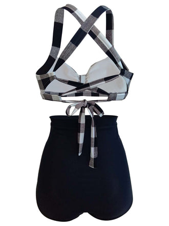 Femmes Maillot de Bain Bikini Retro Taille Haute 6