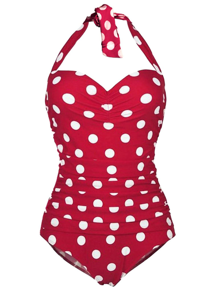 Maillot de Bain Pin Up Vintage Une-pièce Pois