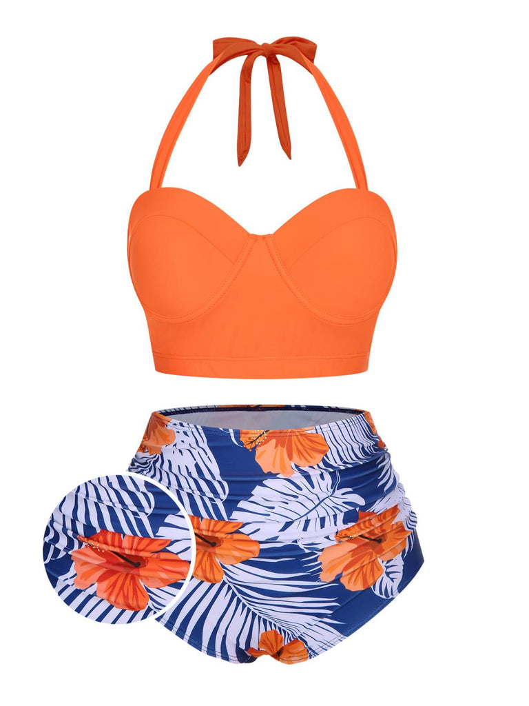 Maillot de Bain Floral à Col Licou