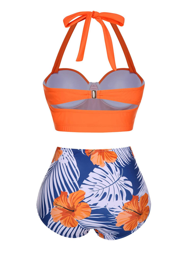 Maillot de Bain Floral à Col Licou