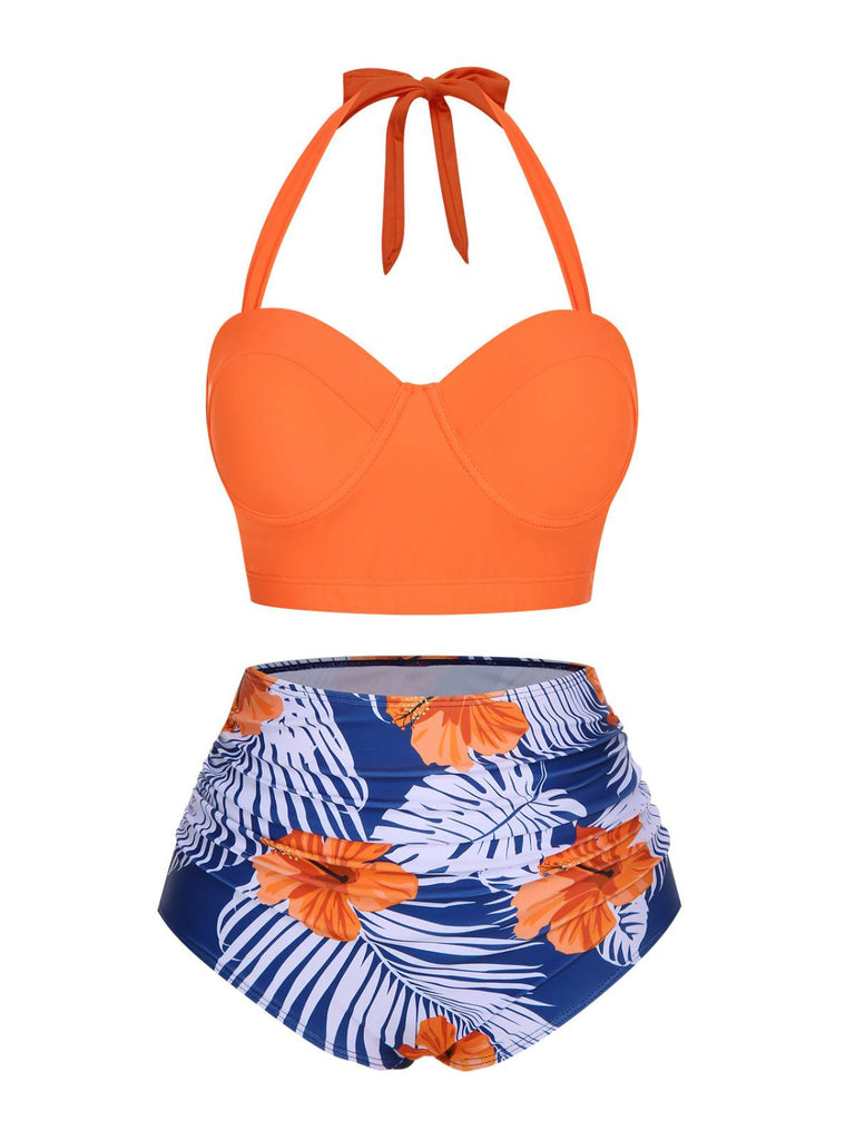 Maillot de Bain Floral à Col Licou