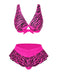 [Prévente] Ensemble bikini imprimé zèbre à bretelles rose années 1950