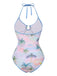 [Prévente] Maillot de bain hawaïen dos nu motif cocotiers des années 1970