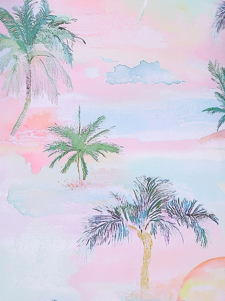 [Prévente] Maillot de bain hawaïen dos nu motif cocotiers des années 1970