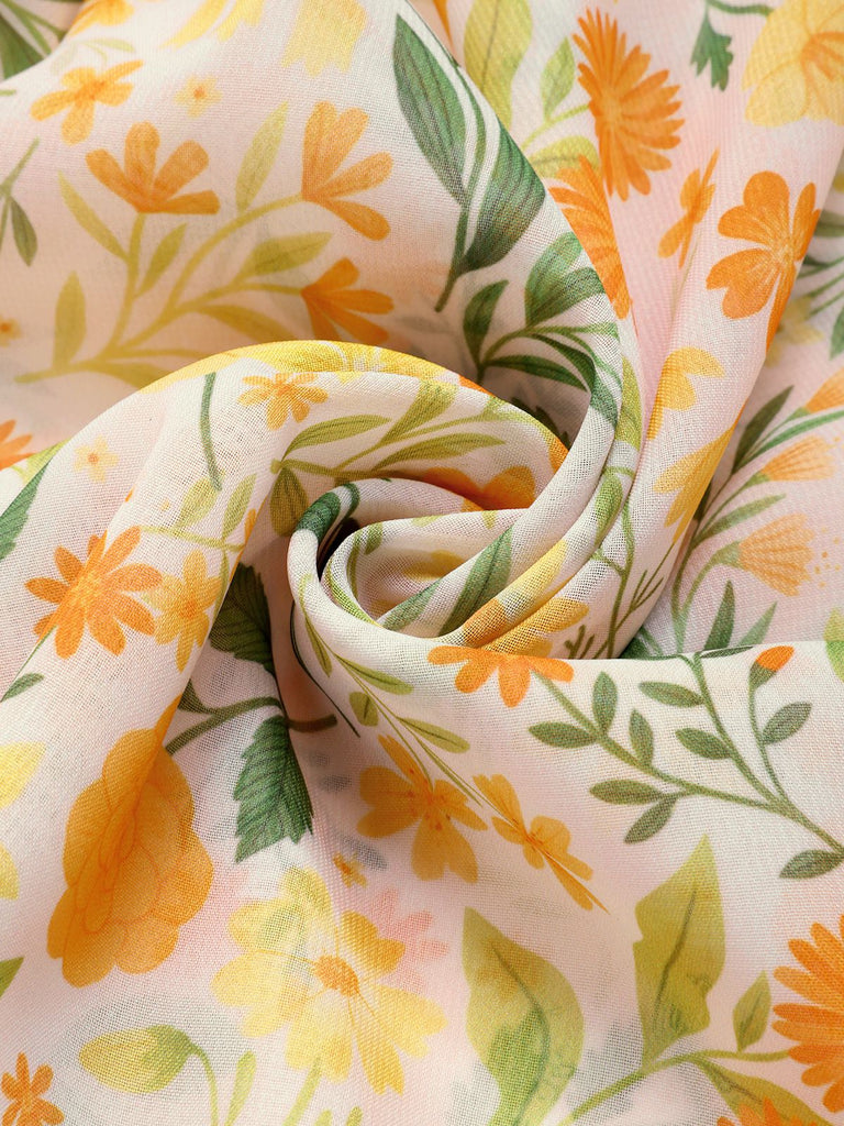 [Prévente] Maillot de bain jaune dos nu patchwork floral des années 1960