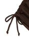 Ensemble bikini marron uni col V profond à lacets dos nu années 1950