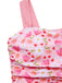 [Prévente] Maillot de bain rose à larges bretelles et à fleurs froncées 1940