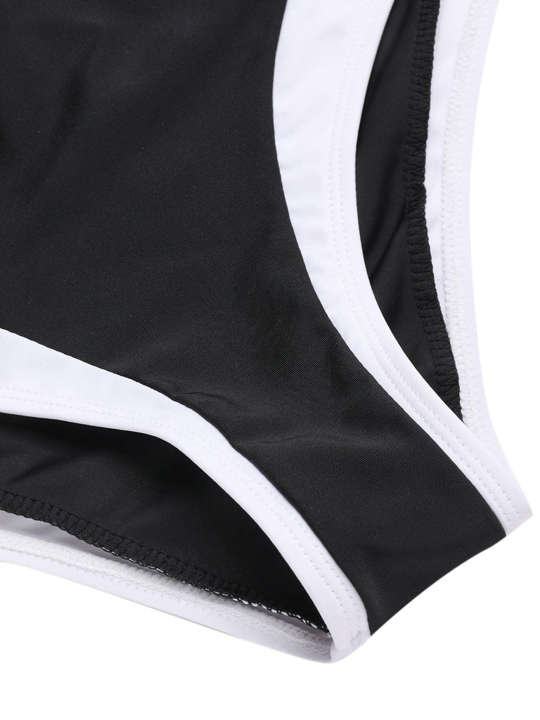 [Prévente] Ensemble bikini noir à motif floral Hepburn des années 1940