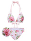 [Prévente] Ensemble bikini rose à lacets et dos nu style années 60