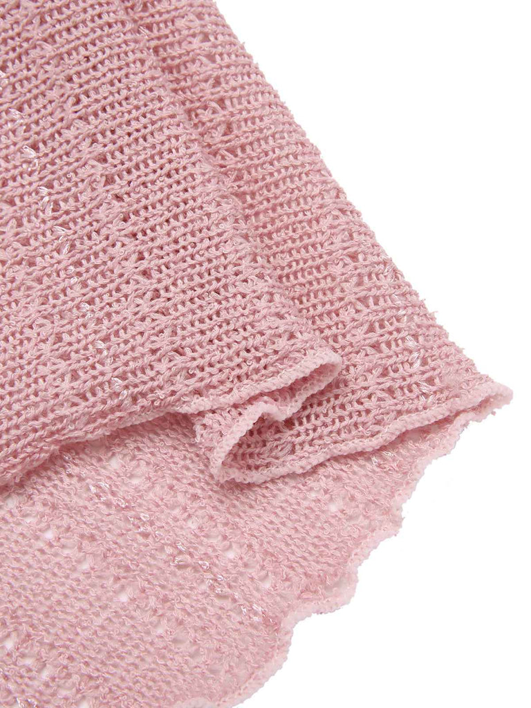 [Prévente] Cache-maillot en maille tricotée rose des années 1960