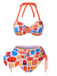 [Prévente] Ensemble de bikinis géométriques abstraits multicolores années 1970