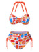[Prévente] Ensemble de bikinis géométriques abstraits multicolores années 1970
