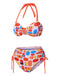 [Prévente] Ensemble de bikinis géométriques abstraits multicolores années 1970