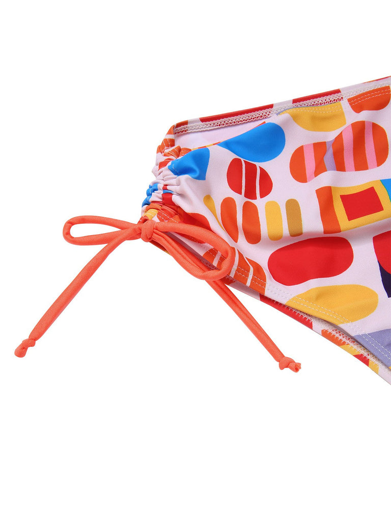 [Prévente] Ensemble de bikinis géométriques abstraits multicolores années 1970