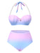 Maillot de bain sirène coquillage bleu dégradé de perles des années 1960