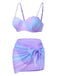 Bikini à bretelles perles et coquillage ombré années 1960