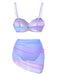 Bikini à bretelles perles et coquillage ombré années 1960