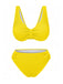 Maillot de bain en tissu texturé à nœud papillon uni des années 1940
