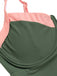 Maillot de bain une pièce à bretelles colorblock des années 1980