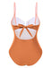 Maillot de bain une pièce à bretelles colorblock des années 1980