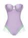 Maillot de bain bandeau sirène coquillage violet des années 1970