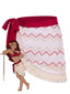 Cache-maillot rouge patchwork à franges style princesse années 1970