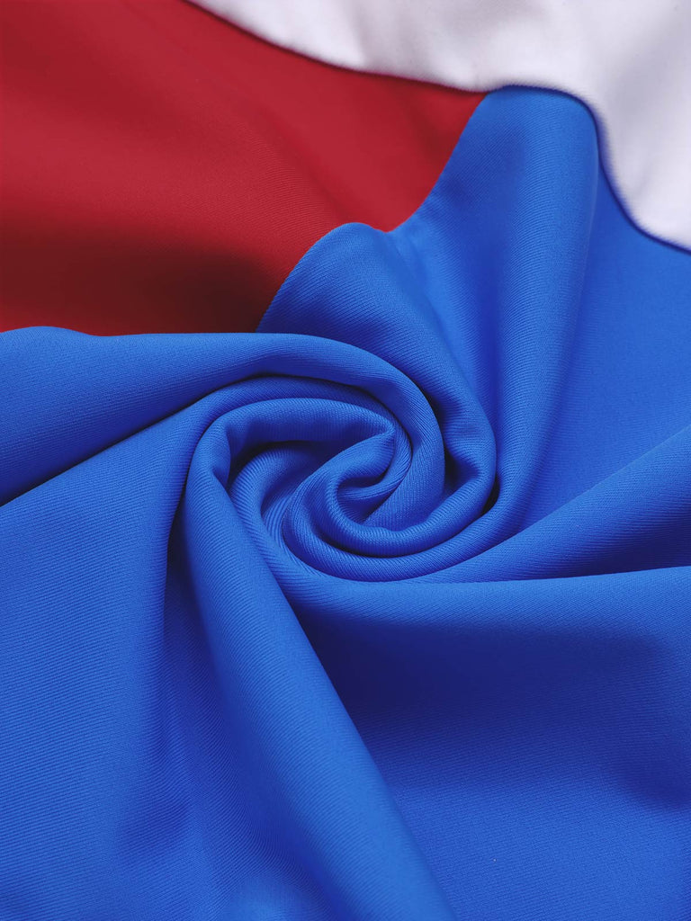 [Prévente] Maillot de bain une pièce colorblock bleu rouge blanc années 1970