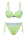 [Prévente] Ensemble bikini à carreaux vichy lacets à bretelles années 1960