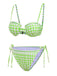 [Prévente] Ensemble bikini à carreaux vichy lacets à bretelles années 1960