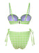 [Prévente] Ensemble bikini à carreaux vichy lacets à bretelles années 1960