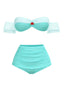 [Prévente] Ensemble bikini bouffant à fleurs Princesse Belle vert clair années 1970